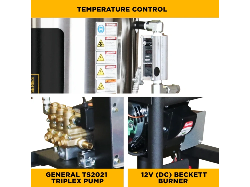 2026 BePower Z5535GPBDV 3,500 PSI 5.2 GPM Hot Water Skid Pressure Washer with General Triplex Pump - Z5535GPBDV alt