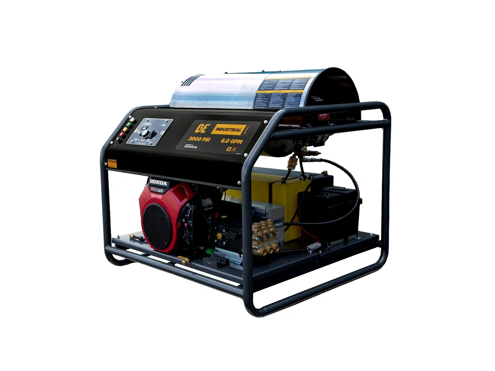 2026 BePower HW3024HG12V 3,000 PSI 8.0GPM Hot Water Pressure Washer with Honda GX690 Engine and General Triplex Pump - HW3024HG12V alt