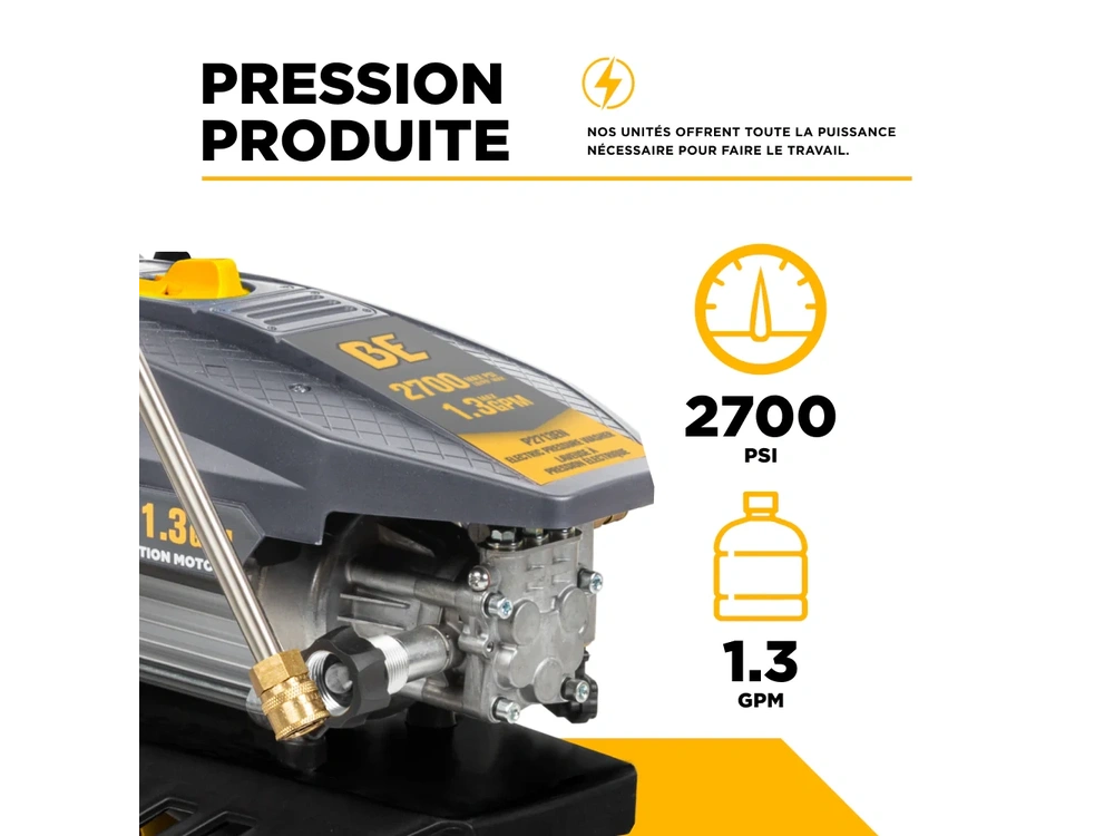 2026 BePower P2713EN 2,700 PSI 1.3 GPM Electric Pressure Washer with AR Axial Pump - P2713EN alt