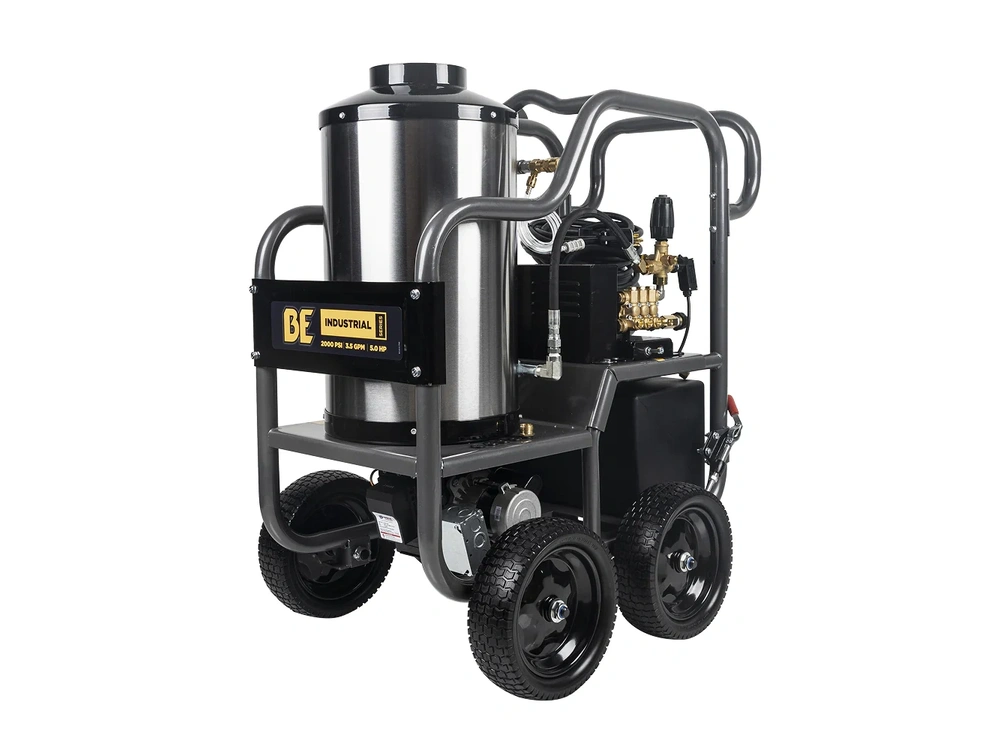 2026 BePower HW205EBA 2,000 PSI - 3.5 GPM Hot Water Electric Pressure Washer with Triplex Pump - HW205EBA alt