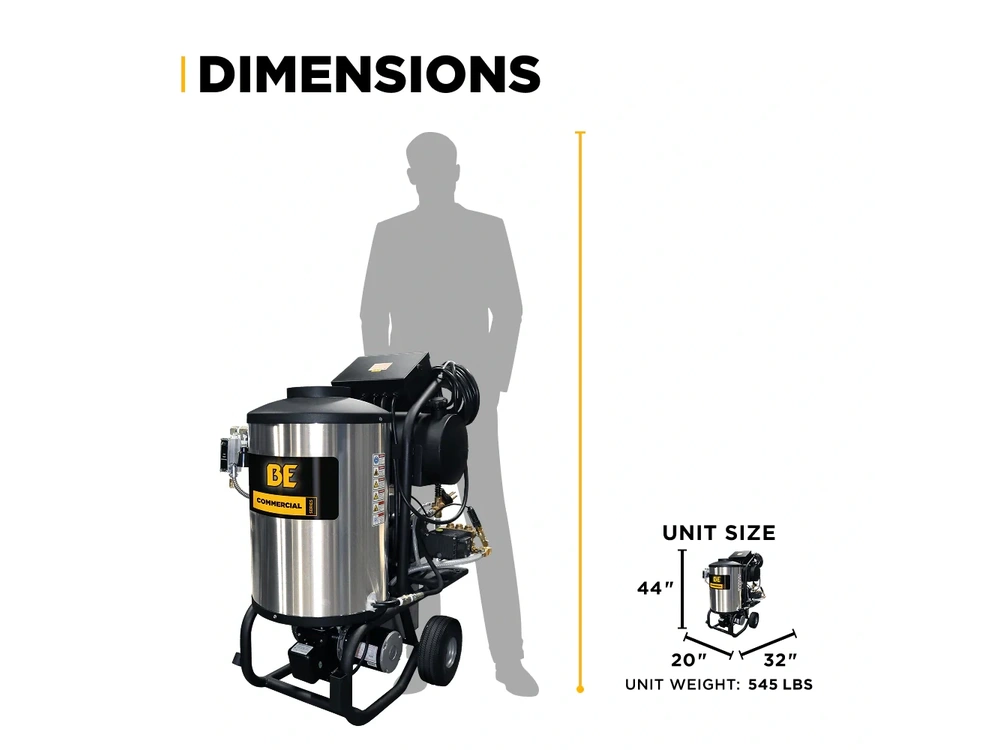 2026 BePower 42-6 2,300 PSI 4.0 GPM Hot Water Electric Pressure Washer with Comet Triplex Pump - 42-6 alt