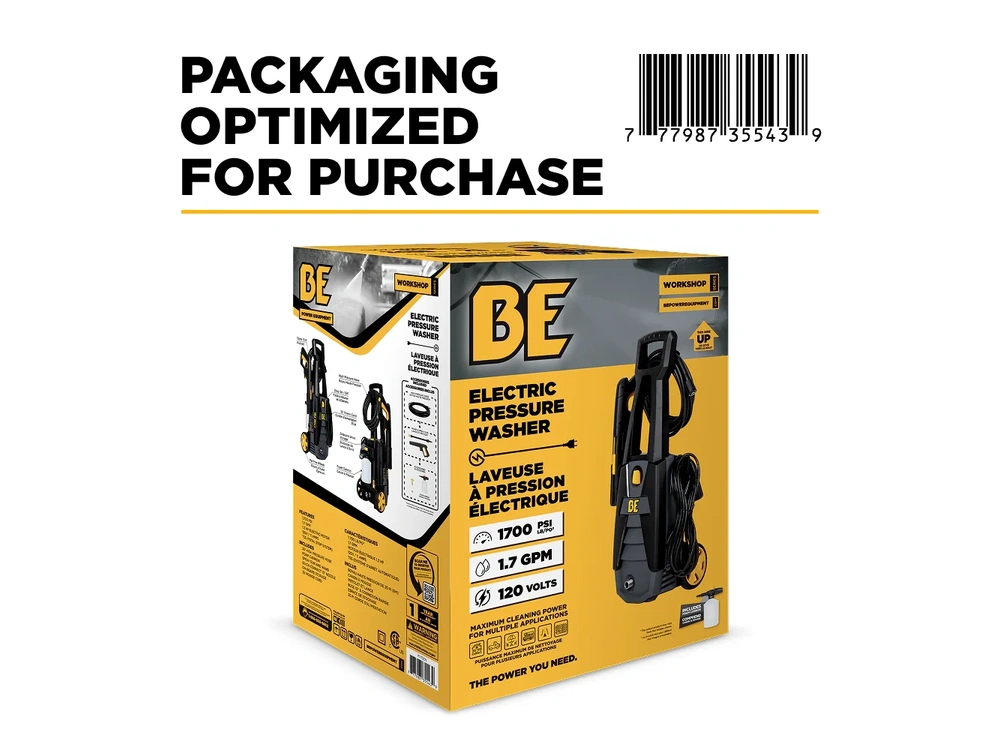 2026 BePower P1715EN 1,700 PSI 1.7 GPM Electric Power Washer with Powerease Motor and AR Axial Pump - P1715EN alt