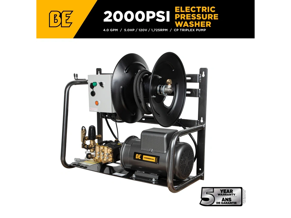 2026 BePower X-2050FW1A 2,000 PSI 4.0 GPM 5.0 HP Electric Pressure Washer with Baldor Motor and CP Triplex Pump - X-2050FW1A alt