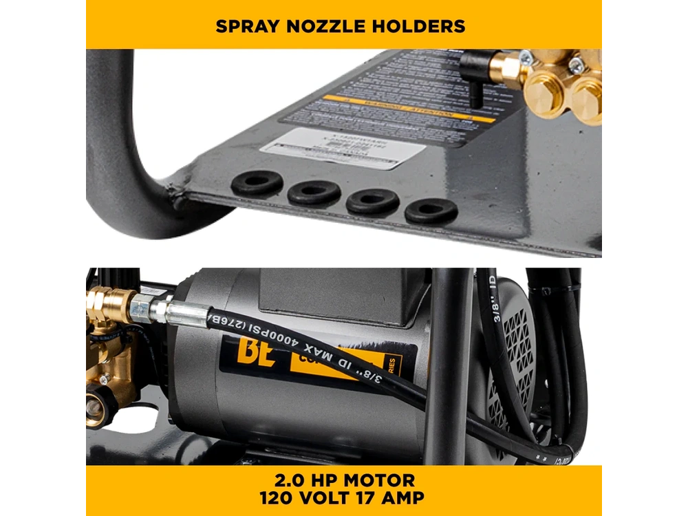 2026 BePower X-1520FW1ARH 1,500 PSI 2.0 GPM 2.0 HP Wall Mount Electric Pressure Washer with a Baldor Motor and CP Triplex Pump - X-1520FW1ARH alt