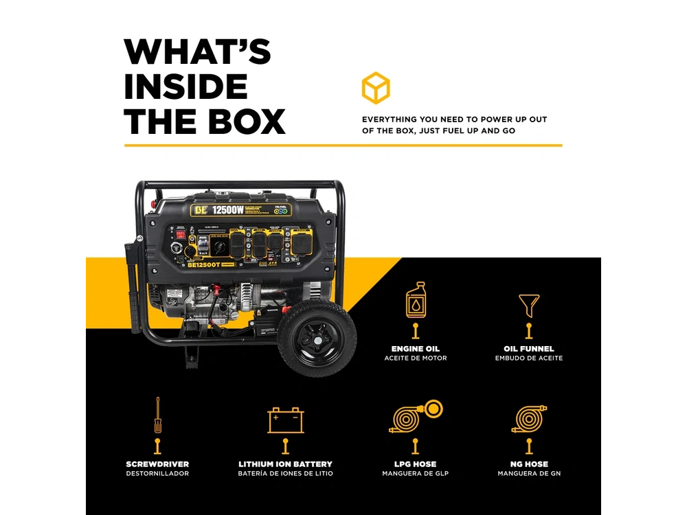 2026 BePower BE12500T 12,500 Watt Tri-Fuel Generator - BE12500T alt