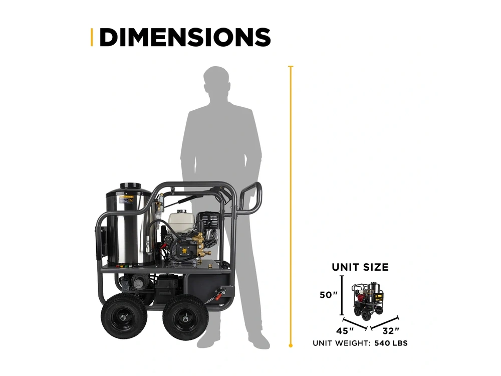 2026 BePower HW4213HA 4,200 PSI - 4.2 GPM Hot Water Pressure Washer with Honda GX390 Engine and CP Triplex Pump - HW4213HA alt