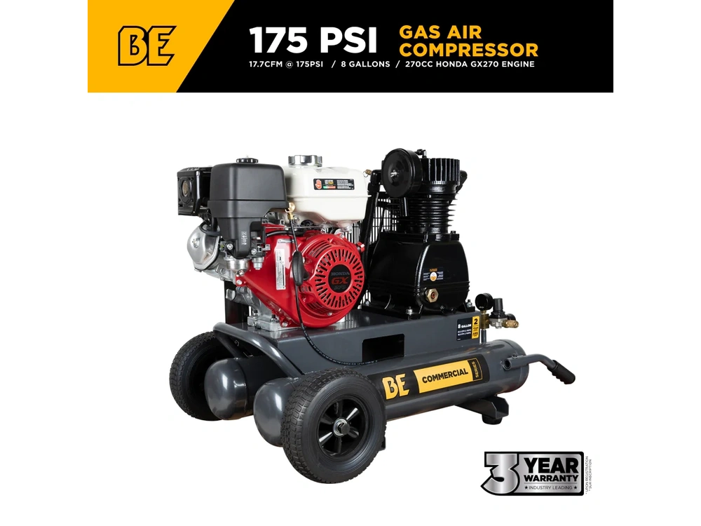 2026 BePower AC908HB2 17.7 CFM @ 175 PSI Gas Air Compressor with Honda GX270 Engine - AC908HB2 alt