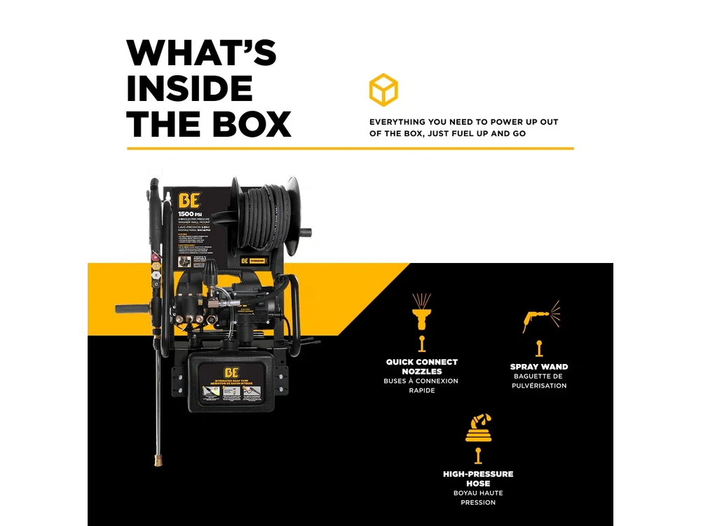 2026 BePower P1515EPNW 1,500 PSI 1.6 GPM 1.5 HP Electric Pressure Washer with Powerease Motor and Triplex Pump - P1515EPNW alt