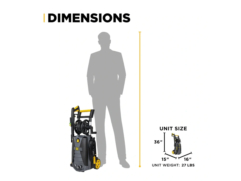 2026 BePower P2115EN 2,150 PSI 1.6 GPM Electric Pressure Washer with Powerease Motor and AR Axial Pump - P2115EN alt