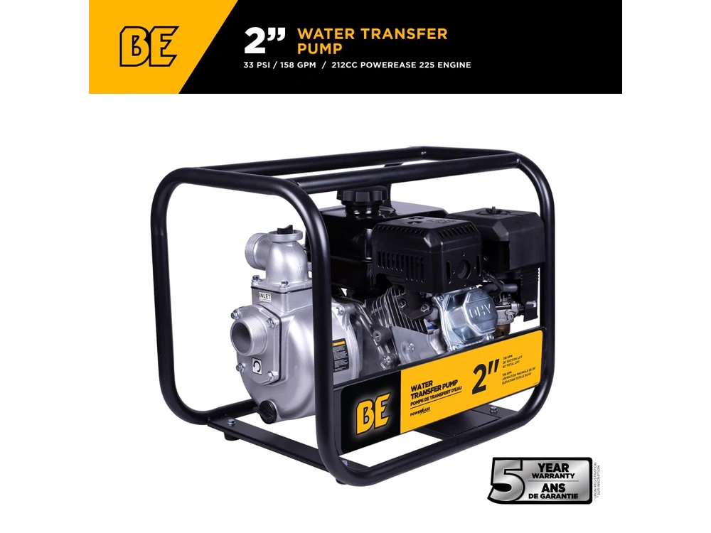 2026 BePower WP-2070S 2" 33PSI 158GPM Water Transfer Pump with Powerease 225 Engine alt