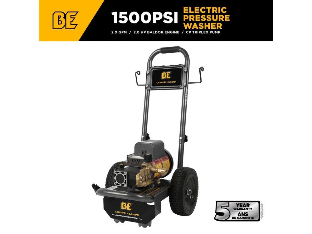 2026 BePower PE-1520EW1A 1,500 PSI 2.0 GPM Electric Pressure Washer with Baldor Motor and AR Triplex Pump - PE-1520EW1A alt