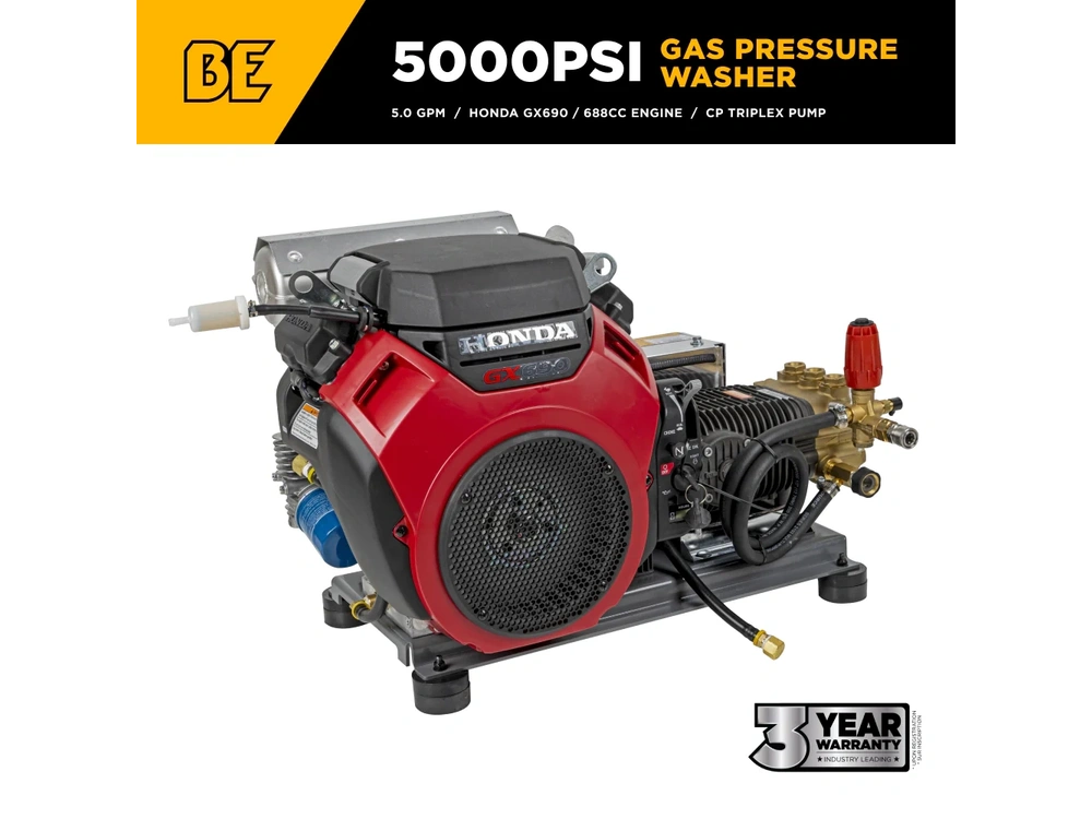 2026 BePower B5024HETBAS 5,000 PSI 5.0 GPM Cold Water Gas Pressure Washer - B5024HETBAS alt