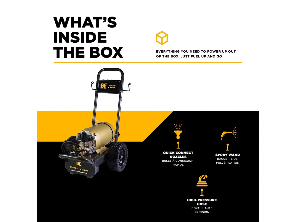 2026 BePower B3010E34AHE 3,000 PSI 4.5 GPM 10 HP Electric Pressure Washer with Baldor Motor and CP Triplex Pump - B3010E34AHE alt