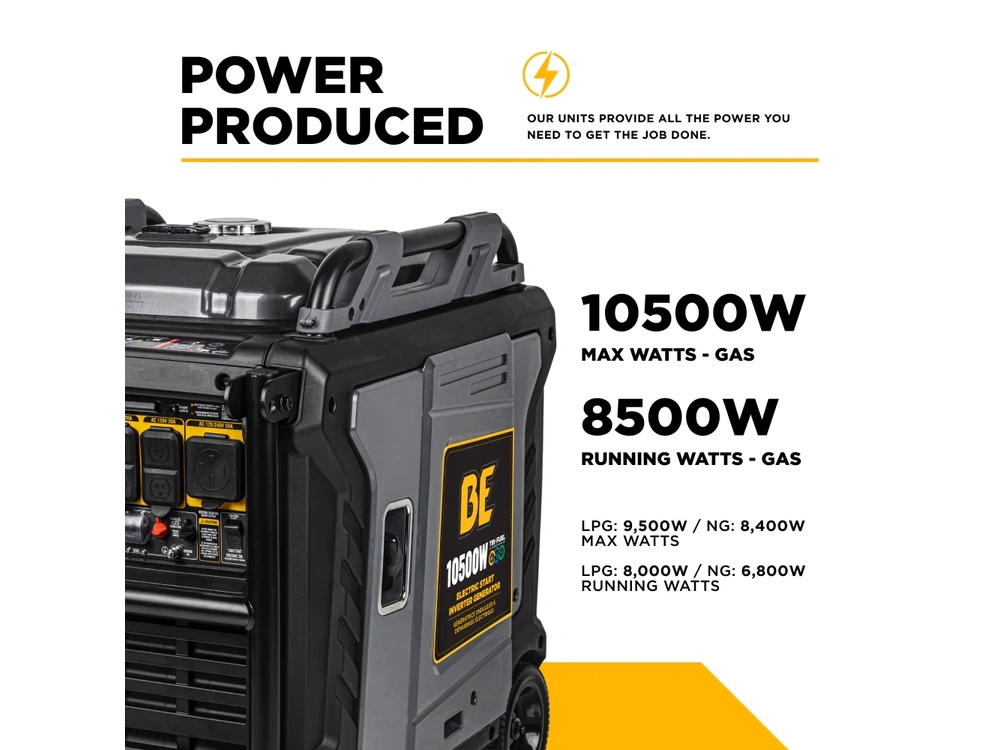 2026 BePower BE10500IT 10,500 Watt Tri-Fuel Digital Inverter Generator - BE10500IT alt