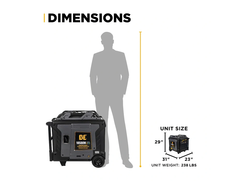 2026 BePower BE10500IT 10,500 Watt Tri-Fuel Digital Inverter Generator - BE10500IT alt
