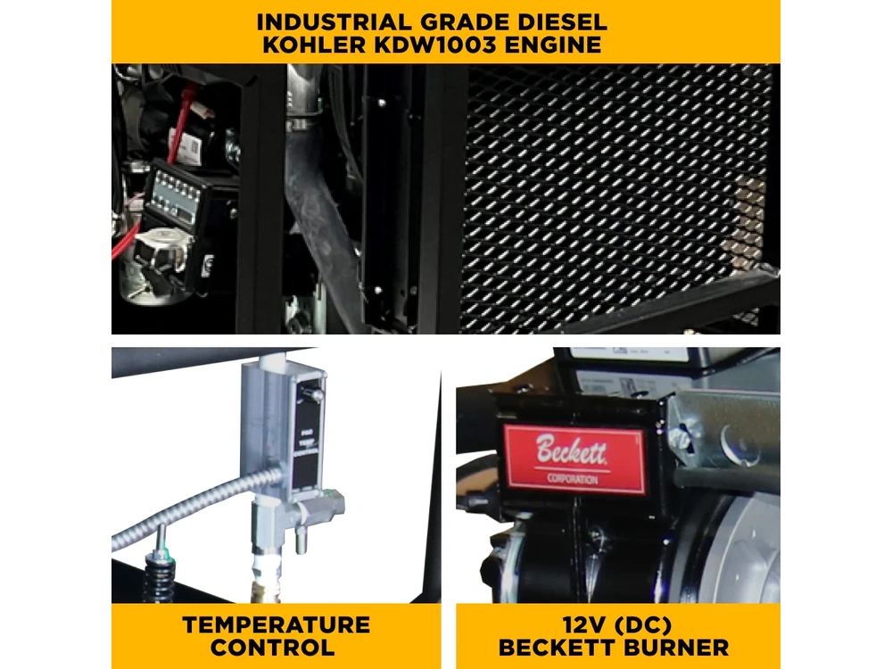 2026 BePower 5835DG 3,500 PSI 8 GPM Hot Water Diesel Pressure Washer Skid with General Triplex Pump - 5835DG alt