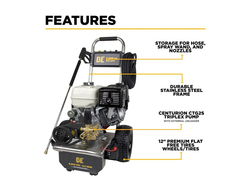 2026 BePower B4213HESAS 4,200 PSI 4.2 GPM Cold Water Gas Pressure Washer - B4213HESAS alt