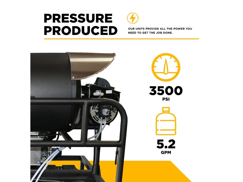 2026 BePower 5640DG 3,500 PSI 5.2 GPM Hot Water Diesel Pressure Washer Skid with General Triplex Pump - 5640DG alt
