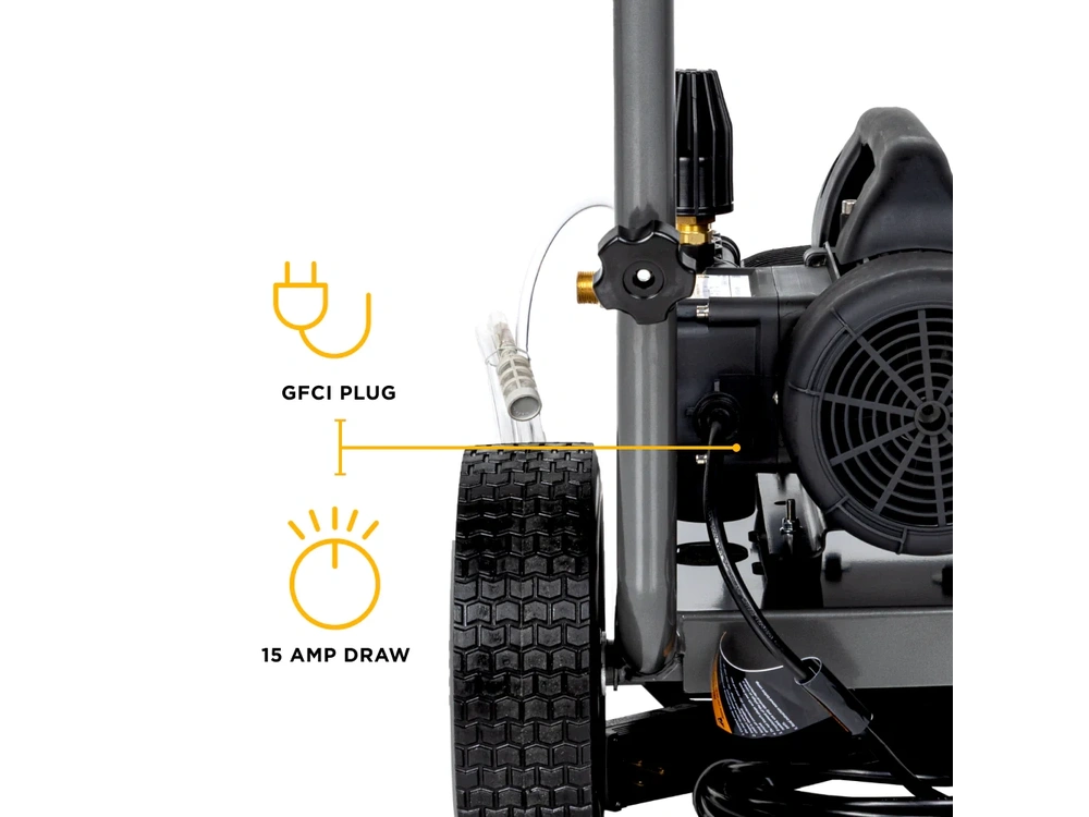 2026 BePower B1515EN 1,500 PSI 1.6 GPM 1.5 HP Electric Pressure Washer with Powerease Motor and Triplex Pump - B1515EN alt