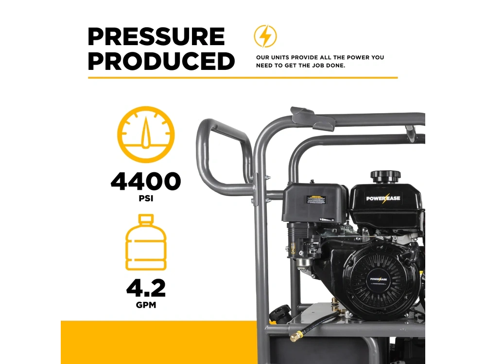 2026 BePower HW4415PA 4,400 PSI - 4.2 GPM Hot Water Pressure Washer with Powerease 420 Engine and CP Triplex Pump - HW4415PA alt