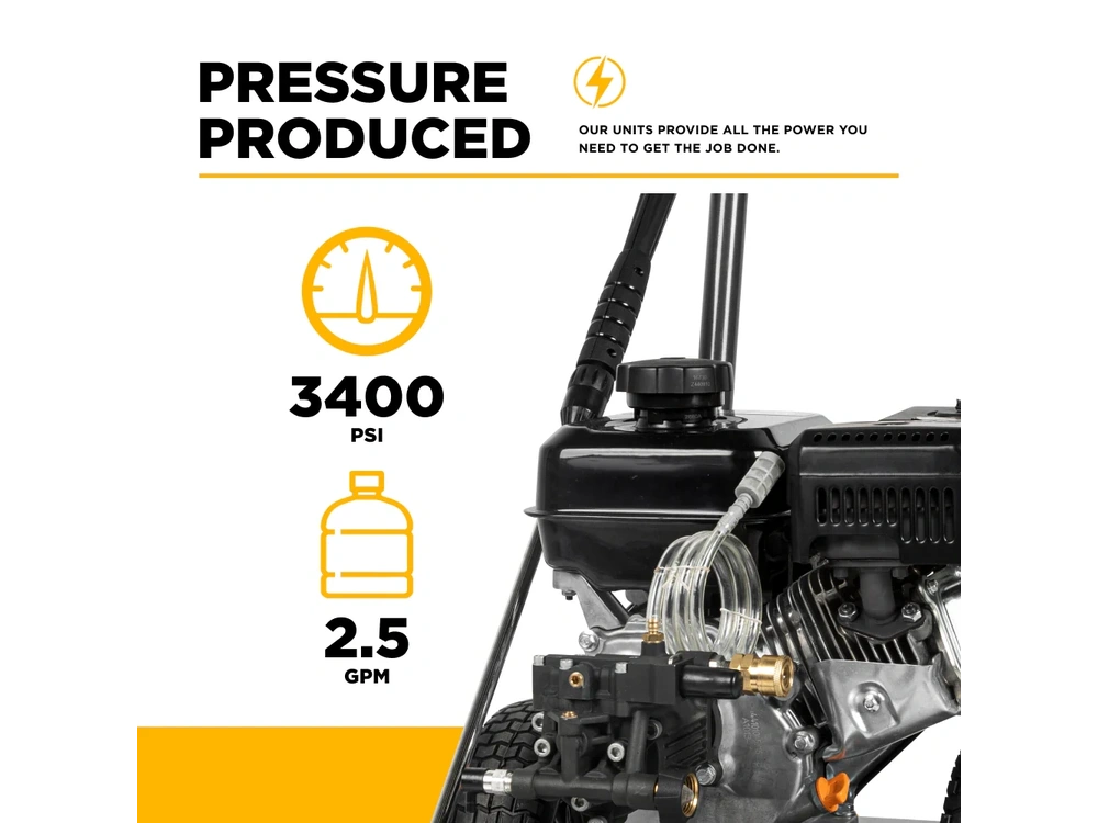 2026 BePower B3475PX 3,400 PSI 2.5 GPM Cold Water Gas Pressure Washer - B3475PX alt