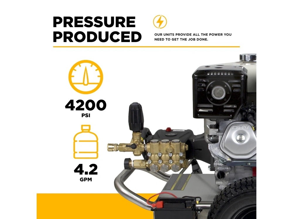 2026 BePower B4213HESAS 4,200 PSI 4.2 GPM Cold Water Gas Pressure Washer - B4213HESAS alt