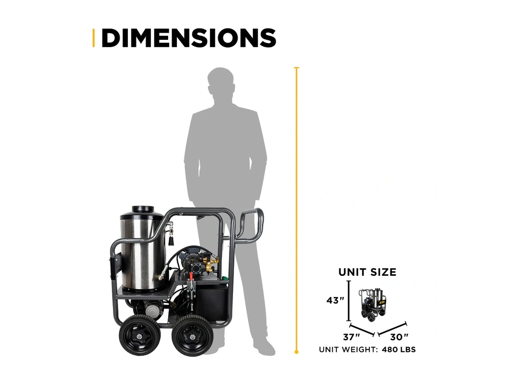 2026 BePower HW152EA 1,500 PSI 2.0 GPM Hot Water Pressure Washer with TechTop Motor and CP Triplex Pump - HW152EA alt