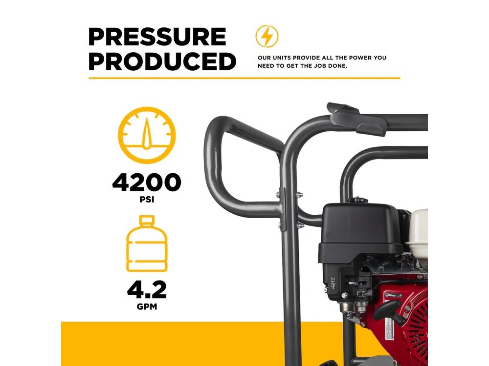 2026 BePower HW4213HA 4,200 PSI - 4.2 GPM Hot Water Pressure Washer with Honda GX390 Engine and CP Triplex Pump - HW4213HA alt
