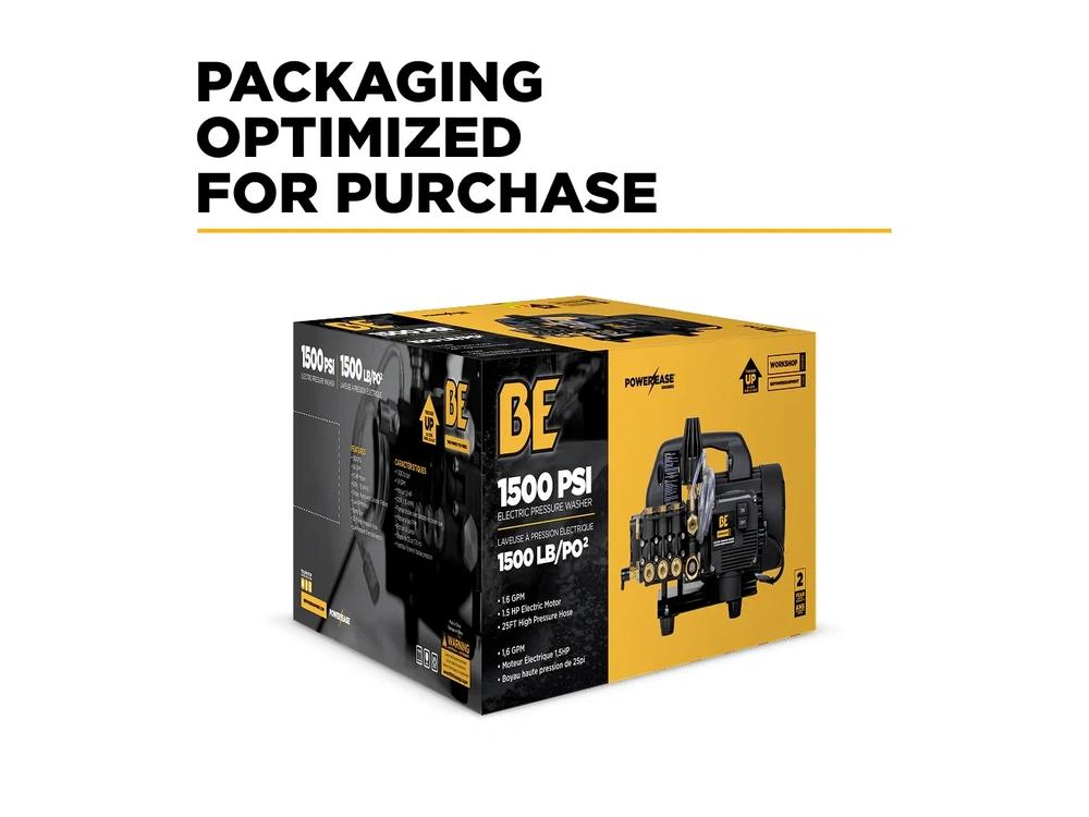 2026 BePower P1515EPN 1,500 PSI 1.6 GPM 1.5 HP Portable Electric Pressure Washer – P1515EPN alt