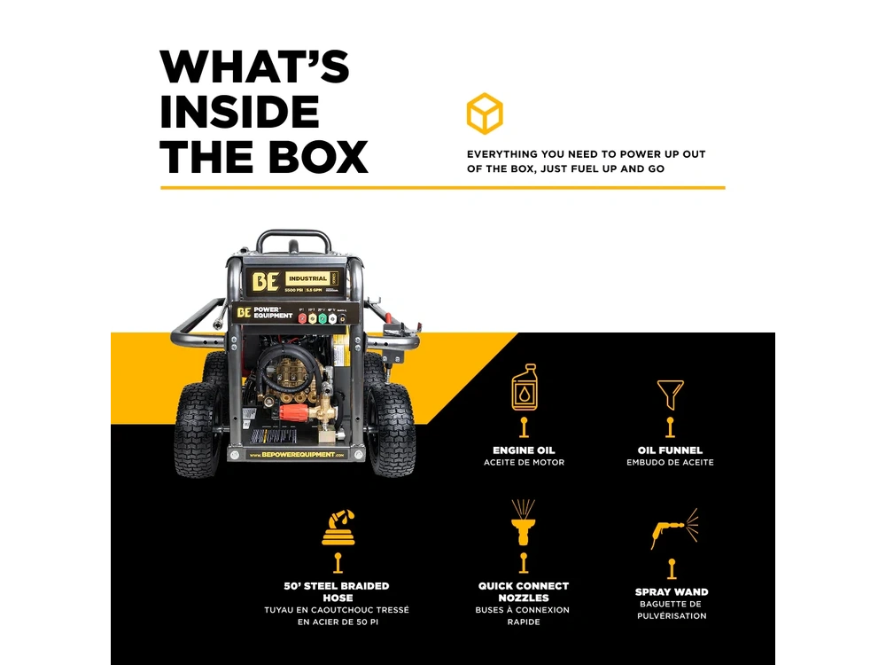 2026 BePower B5024HEBAS 5,500 PSI 5.0 GPM Cold Water Gas Pressure Washer - B5024HEBAS alt