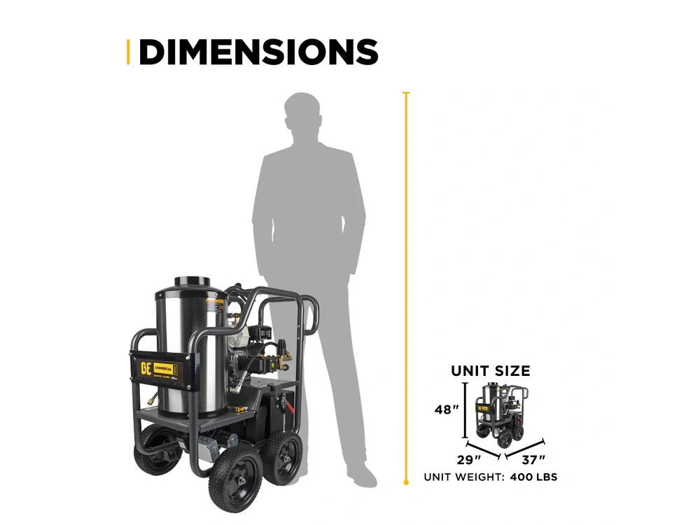 2026 BePower HW3665HA 3,600 PSI - 2.5 GPM Hot Water Pressure Washer - HW3665HA alt