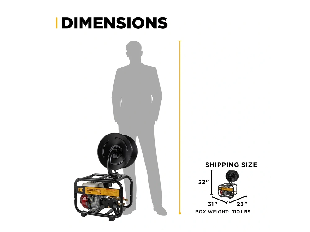2026 BePower B3165HRAS 3,100 PSI 3.1 GPM Cold Water Gas Pressure Washer - B3165HRAS alt