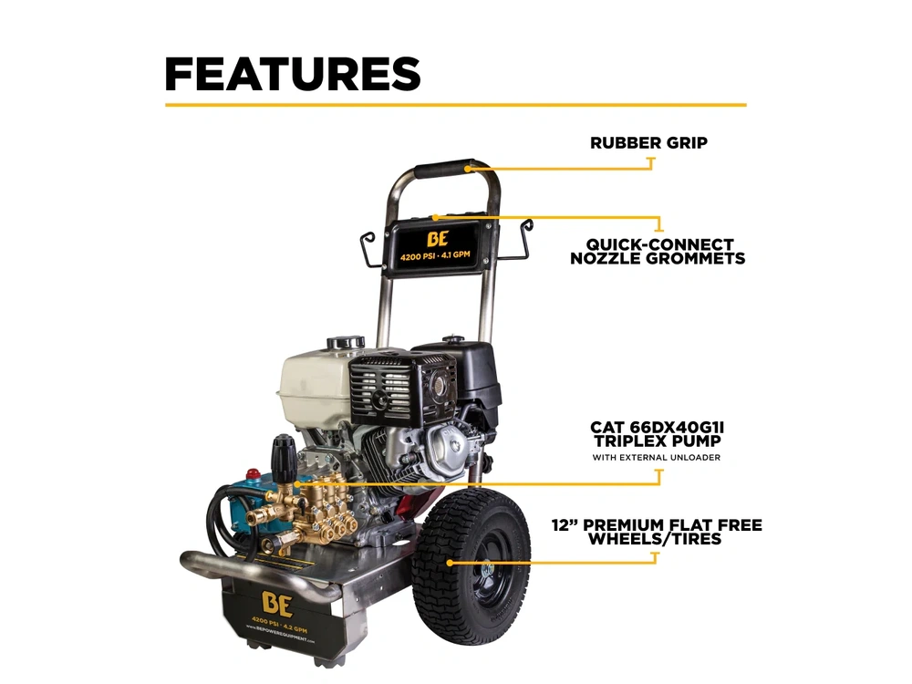2026 BePower B4213HSJS 4,200 PSI 4.2 GPM Cold Water Gas Pressure Washer - B4213HSJS alt