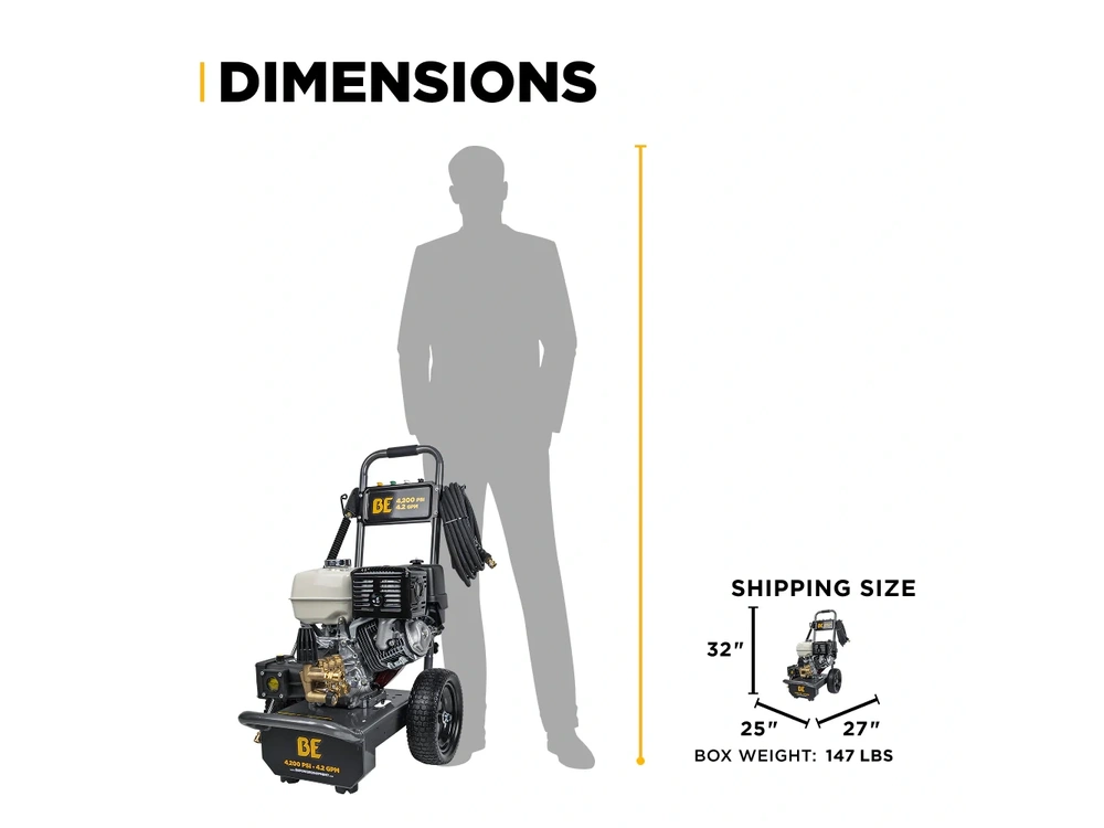 2026 BePower B4213HA 4,200 PSI 4.2 GPM Cold Water Gas Pressure Washer - B4213HA alt