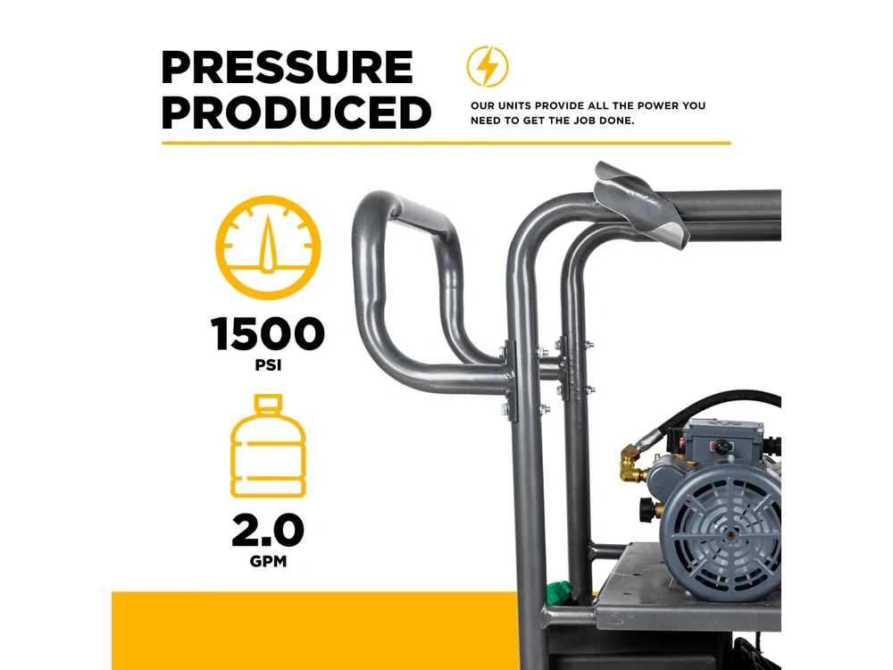 2026 BePower HW152EA 1,500 PSI 2.0 GPM Hot Water Pressure Washer with TechTop Motor and CP Triplex Pump - HW152EA alt
