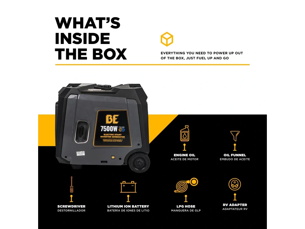 2026 BePower BE7500ID 7,500 Watt Dual-Fuel Digital Inverter Generator - BE7500ID alt