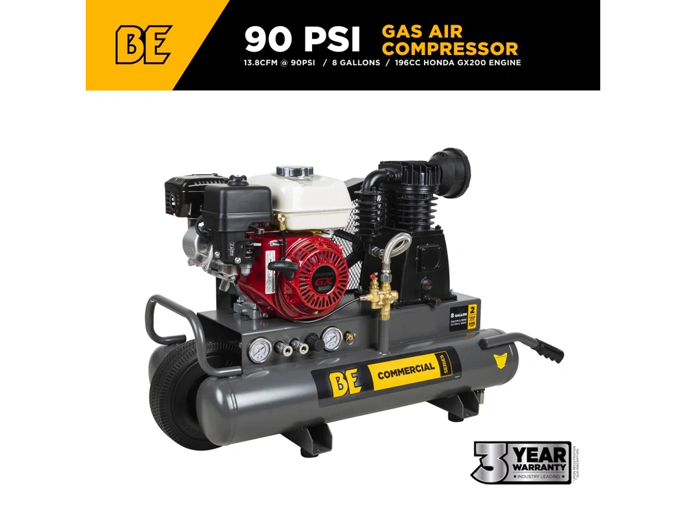 2026 BePower AC658HB 13.8 CFM @ 90 PSI Gas Air Compressor with Honda GX200 Engine - AC658HB alt