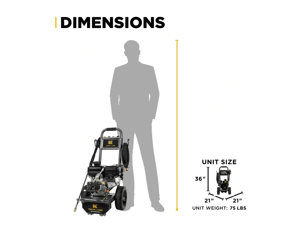 2026 BePower B3475PX 3,400 PSI 2.5 GPM Cold Water Gas Pressure Washer - B3475PX alt