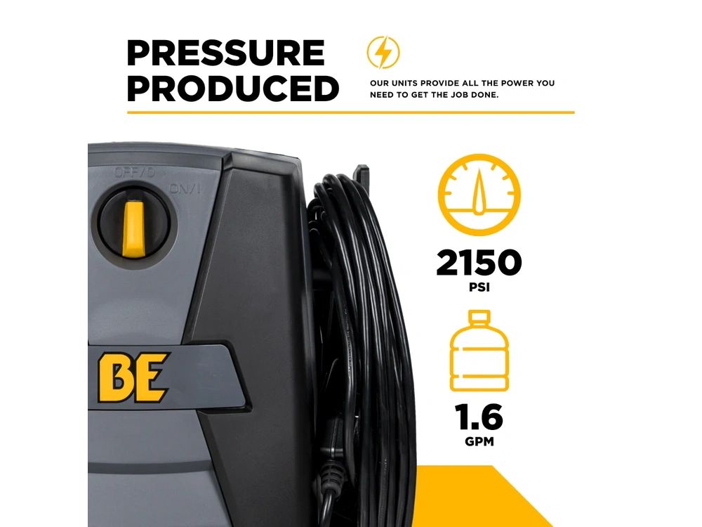 2026 BePower P2115EN 2,150 PSI 1.6 GPM Electric Pressure Washer with Powerease Motor and AR Axial Pump - P2115EN alt