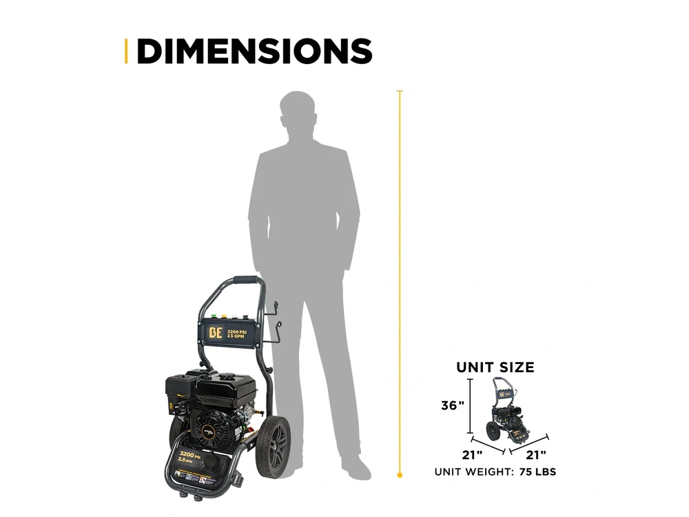 2026 BePower BE327PX 3,200 PSI 2.5 GPM Cold Water Gas Pressure Washer - BE327PX alt