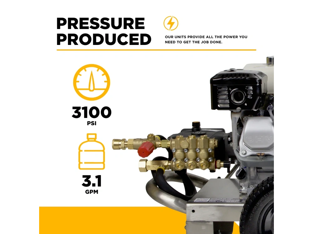 2026 BePower B3165HSAS 3,100 PSI 3.1 GPM Cold Water Gas Pressure Washer - B3165HSAS alt