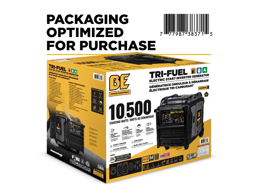 2026 BePower BE10500IT 10,500 Watt Tri-Fuel Digital Inverter Generator - BE10500IT alt