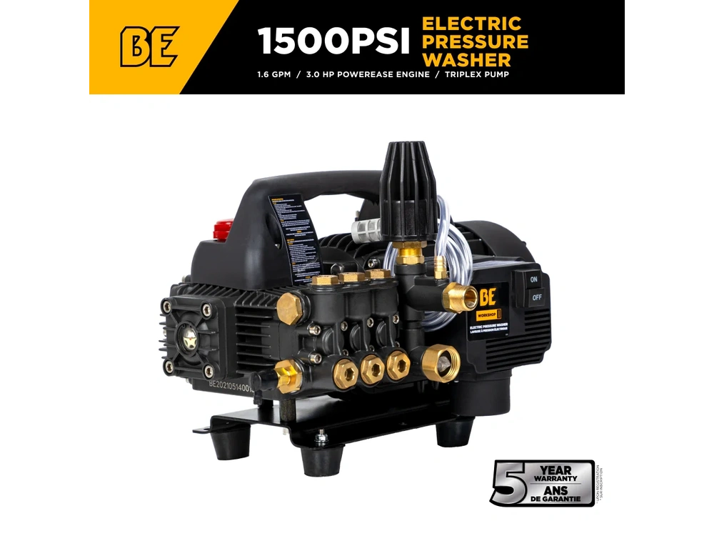 2026 BePower P1515EPN 1,500 PSI 1.6 GPM 1.5 HP Portable Electric Pressure Washer – P1515EPN alt