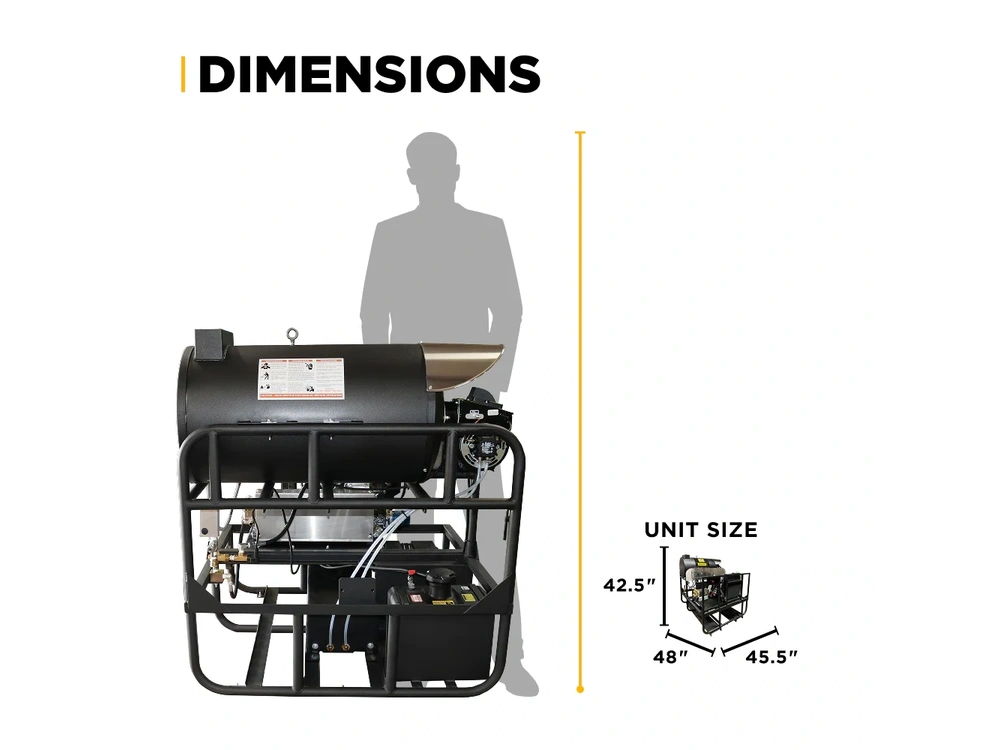 2026 BePower 5835DG 3,500 PSI 8 GPM Hot Water Diesel Pressure Washer Skid with General Triplex Pump - 5835DG alt