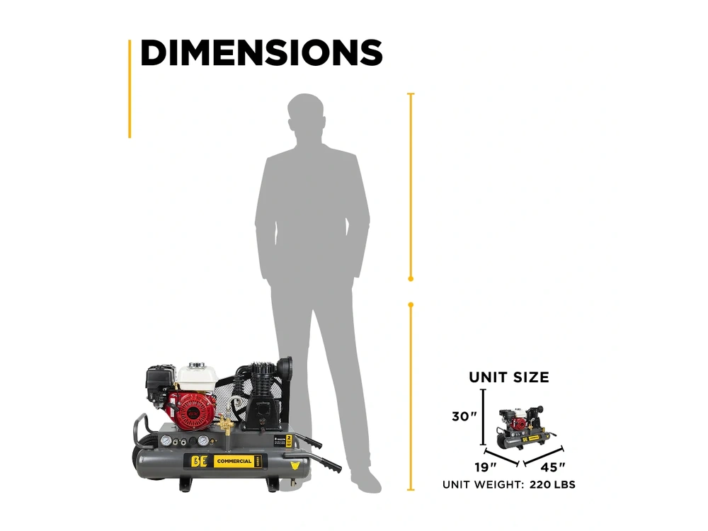 2026 BePower AC658HB 13.8 CFM @ 90 PSI Gas Air Compressor with Honda GX200 Engine - AC658HB alt