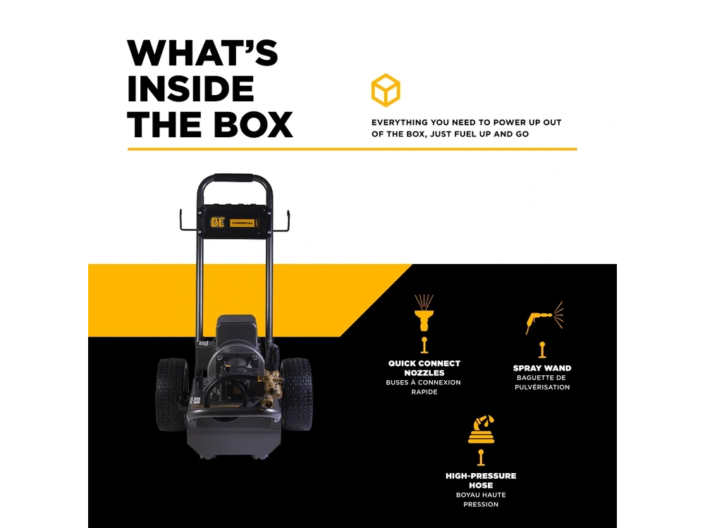 2026 BePower B205EA 2,000 PSI 3.5 GPM 5.0 HP Electric Pressure Washer with Baldor Motor and AR Triplex Pump - B205EA alt