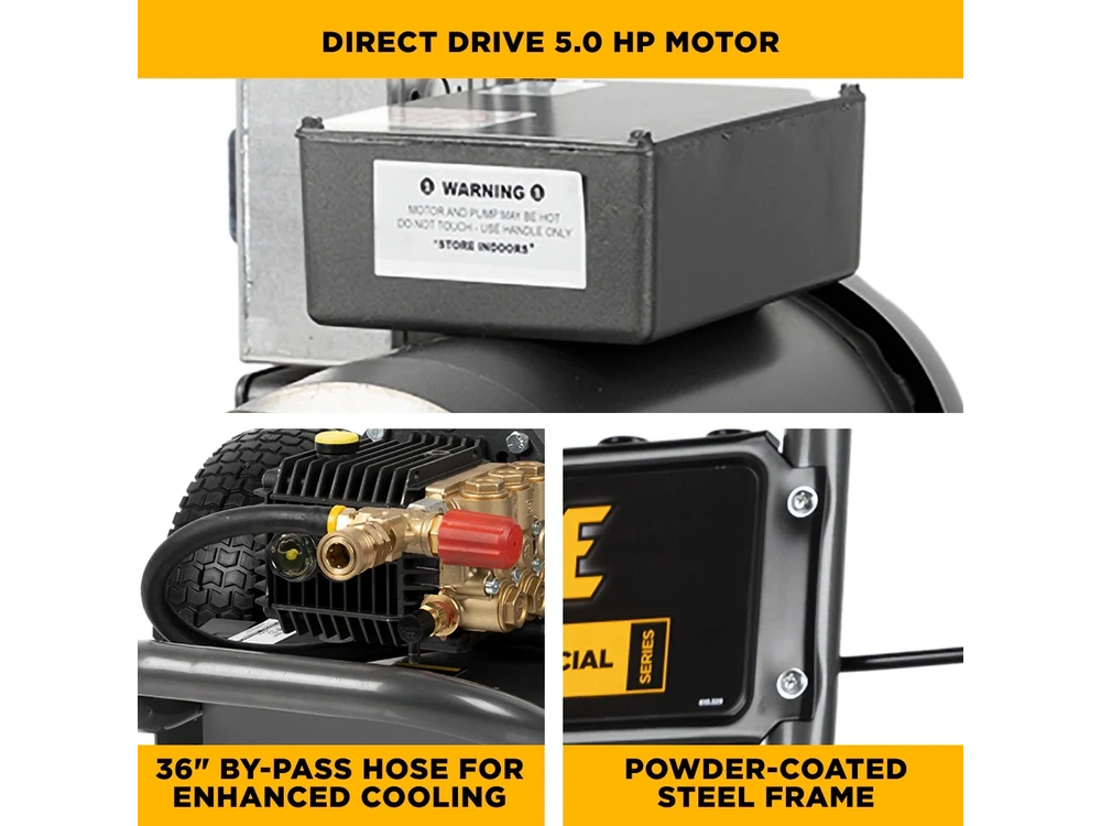2026 BePower B205EG 2,000 PSI 3.5 GPM 5.0 HP Electric Pressure Washer with Baldor Motor and General Triplex Pump - B205EG alt