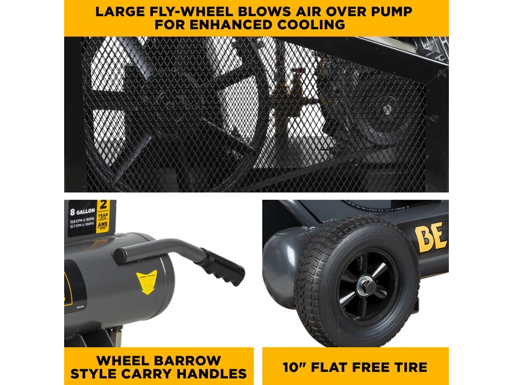 2026 BePower AC908HB2 17.7 CFM @ 175 PSI Gas Air Compressor with Honda GX270 Engine - AC908HB2 alt