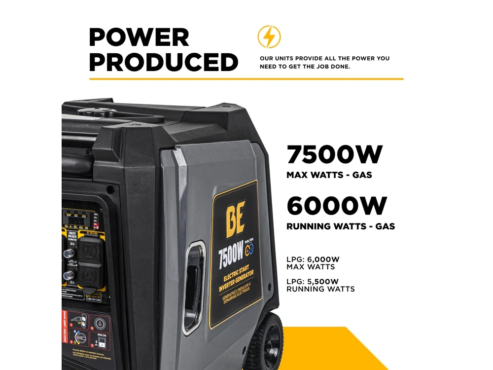 2026 BePower BE7500ID 7,500 Watt Dual-Fuel Digital Inverter Generator - BE7500ID alt