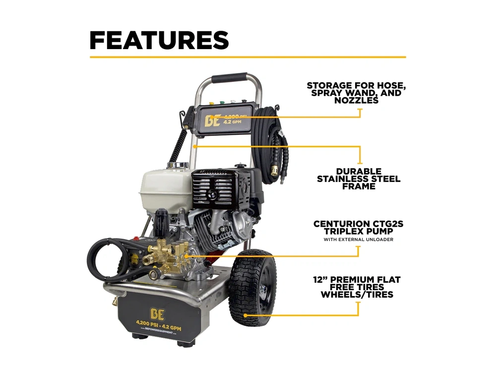 2026 BePower B4213HSAS 4,200 PSI 4.2 GPM Cold Water Gas Pressure Washer - B4213HSAS alt